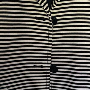 Ann Taylor 3/4 Length Jacket,  Navy and White Striped, Size Small